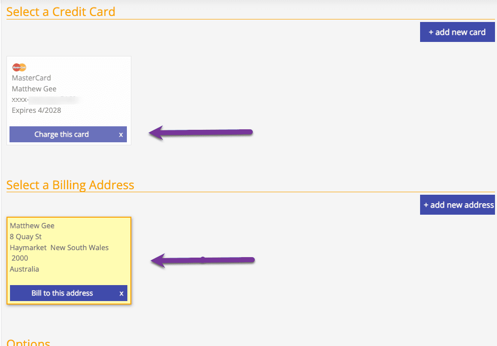 Confirm your card and billing address — screenshot