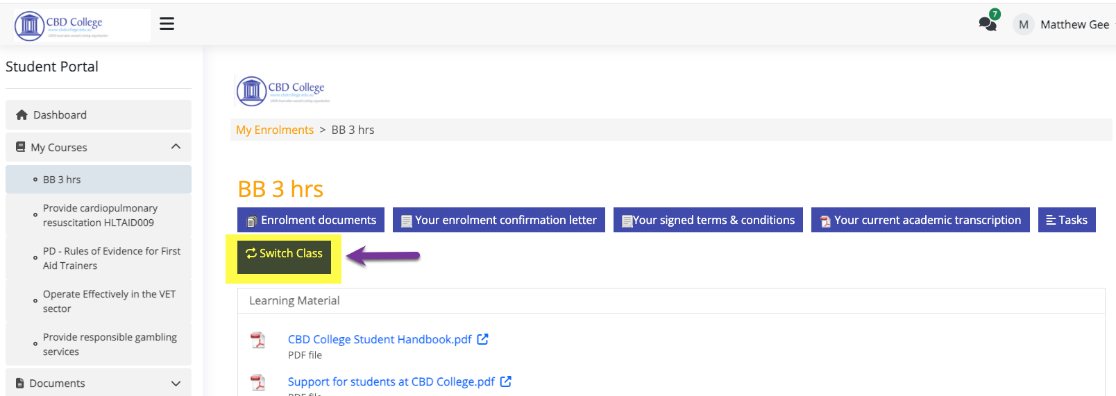 Step 3 — Select Switch Class