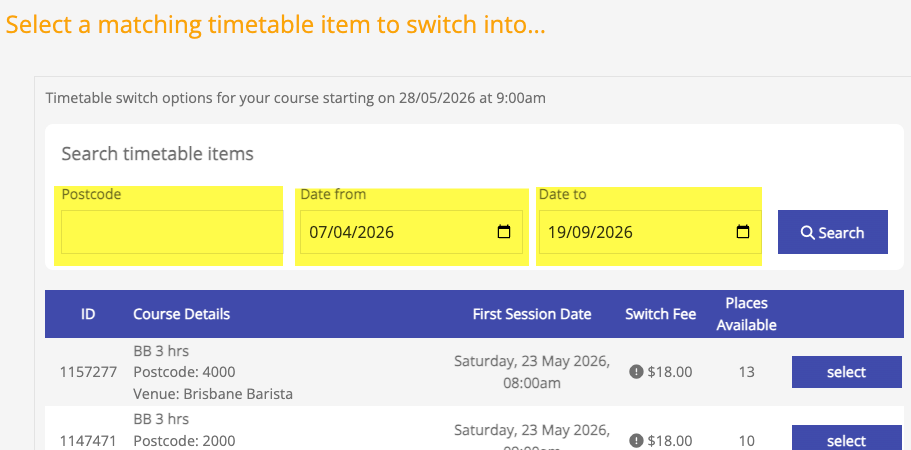 Step 5 — Filter by postcode and date