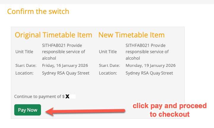 Step 4 — Click Pay Now to confirm the switch